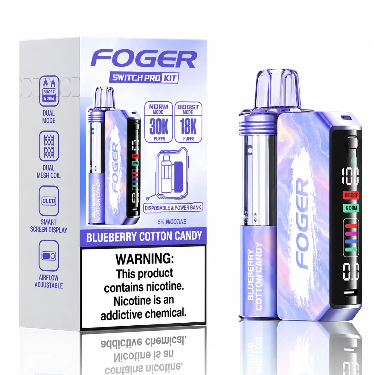 Blueberry Cotton Candy - Foger Switch Pro 30K Disposable Kit