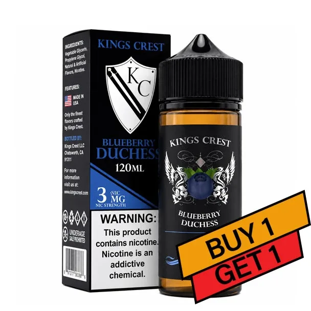 Blueberry Duchess Reserve - 3mg - Kings Crest - 100mL Buy 1 Get 1