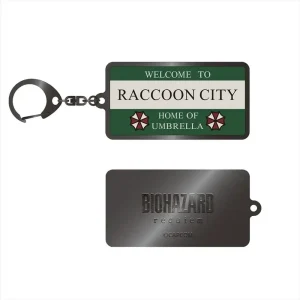 Capcom Resident Evil Raccoon City Metal Key Chain Sign Collectible