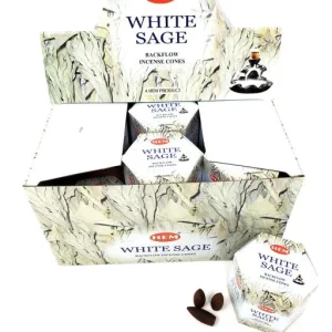 HEM Backflow Cones - White Sage Backflow Incense 40 Cones
