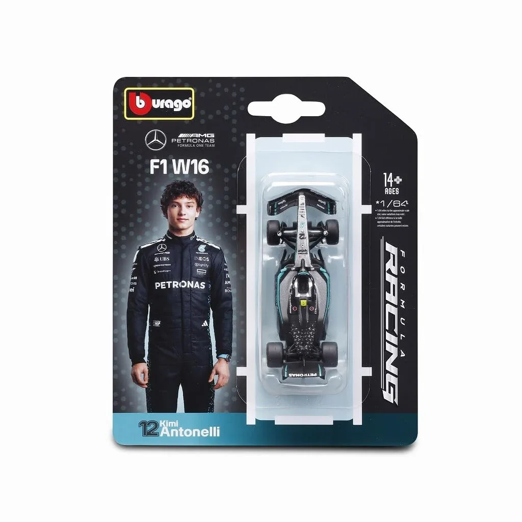 Kyosho Burago 1/64 Scale Mercedes-AMG F1 Team 2025 Model No. 12 Antonelli - Image 2