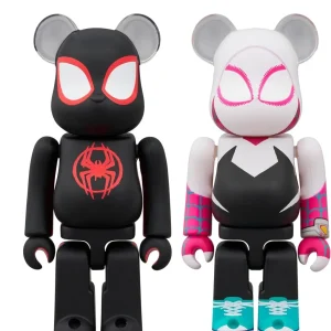 Medicom Toy Bearbrick Spider Man Miles Morales and Spider Gwen Action Figures Set