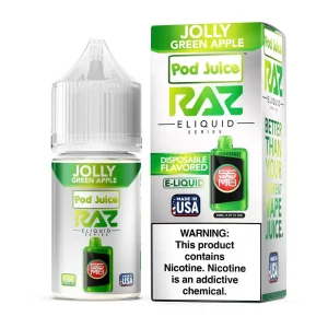 Pod Juice X RAZ Salt – Jolly Green Apple – 30ML E-Liquid