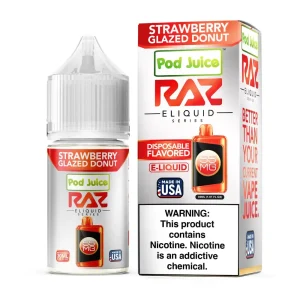 Pod Juice X RAZ Salt – Strawberry Glazed Donut – 30ML E-Liquid