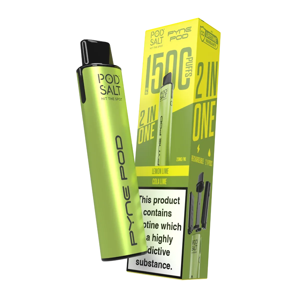 Pod Salt Pyne Pod 2 in One Starter Kit Lime Edition