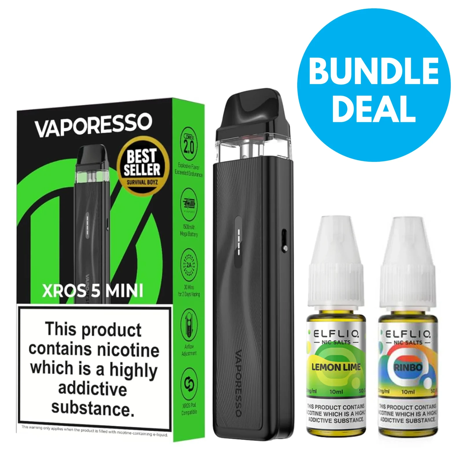 1.0% Medium Strength Nicotine Elf Bar Disposable Vape Alternative Bundle
