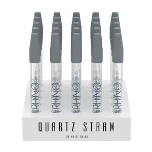 Quartz Dab Straw With Silicone Cap - 25 Count Display