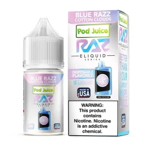 Pod Juice x RAZ Blue Razz Cotton Clouds TFN Salt Vape Juice 30ml - 35MG