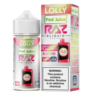 Strawberry Lolly - 6mg - Pod Juice x Raz - 100mL