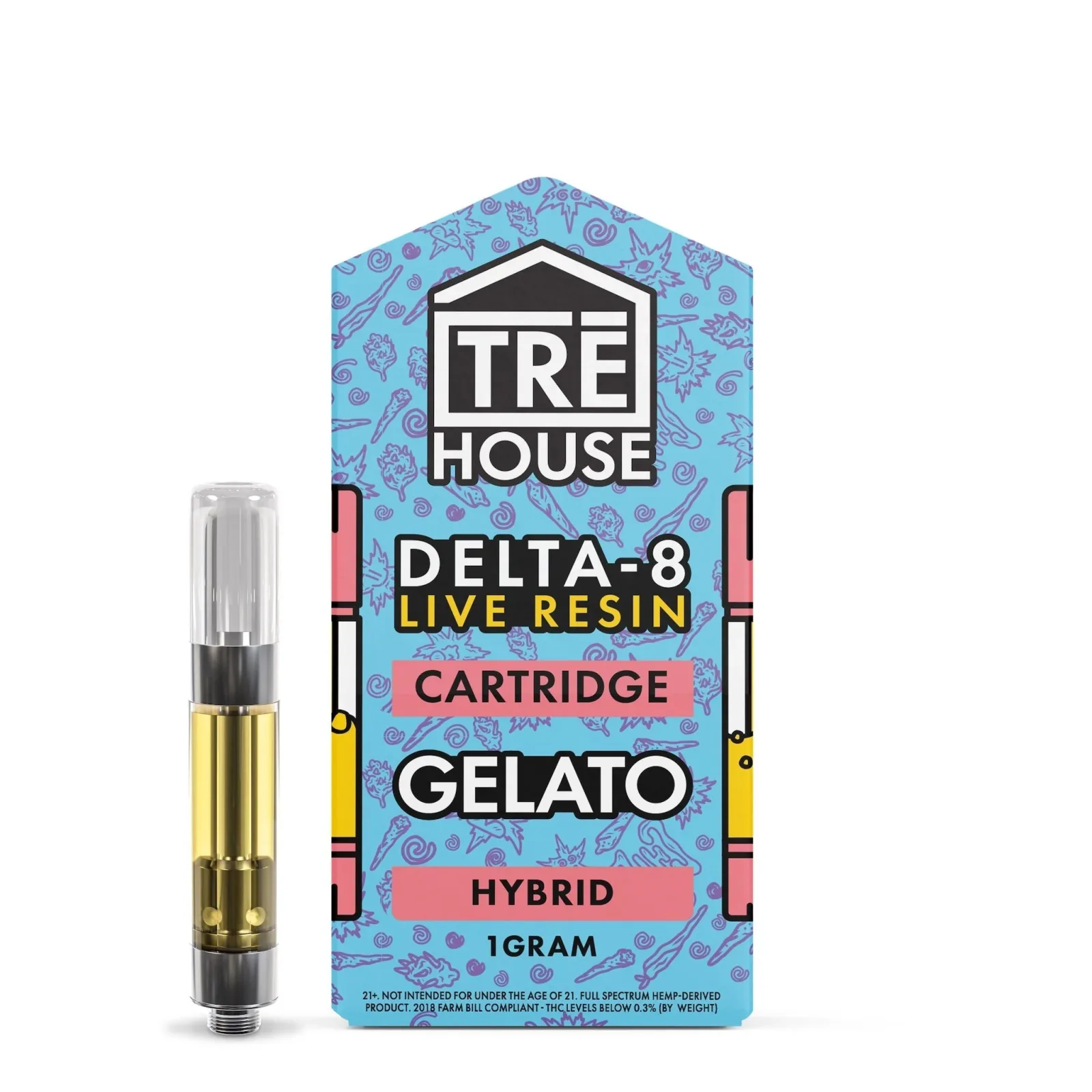 Tre House Live Resin Gelato Delta 8 Unit -1000mg - Image 2