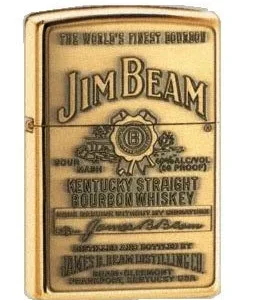 Zippo Lighter - 2007 Jim Beam Brass Emblem Brass