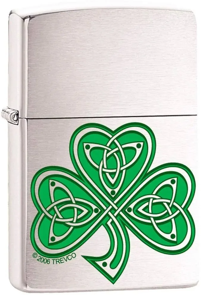 Zippo Lighter - Celtic Shamrock Clover Knot