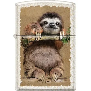 Zippo Lighter - Cute Sloth Mercury Glass Finish