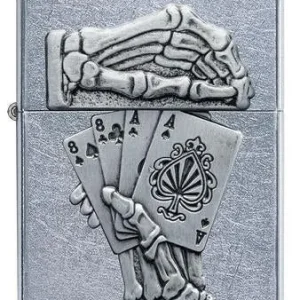 Zippo Lighter - Dead Mans Hand Emblem Design