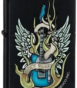 Zippo Lighter - Rock Rules Winged Guitar