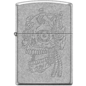 Zippo Lighter - Steampunk Skull-Etched